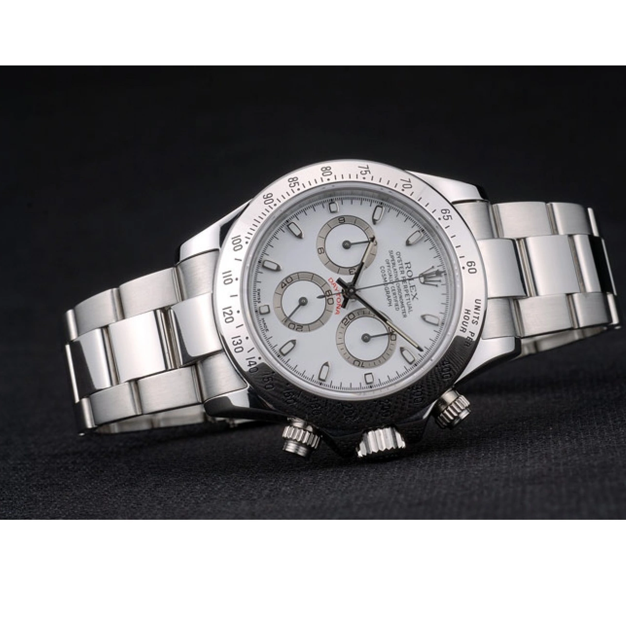 Rolex copies cheap Bracelet 80297 Swiss Dial Stainless Rolex Steel Daytona White 0701